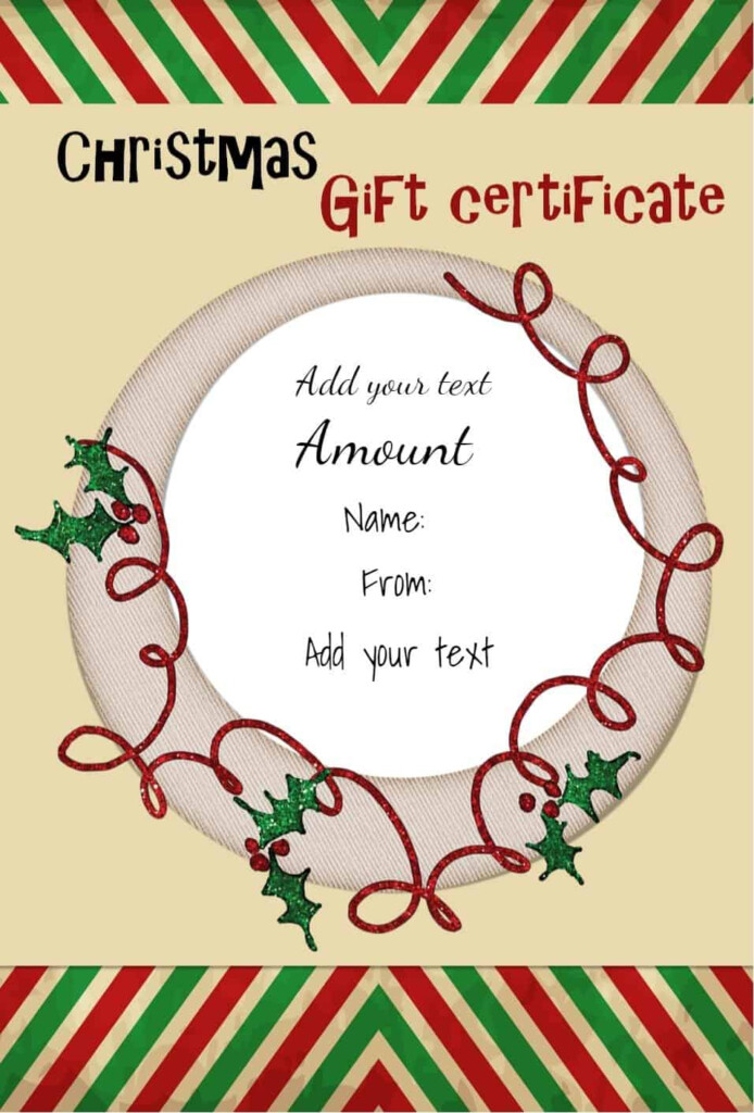 Free Christmas Gift Certificate Template Customize 