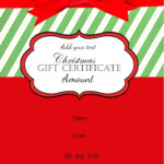 Free Christmas Gift Certificate Template Customize