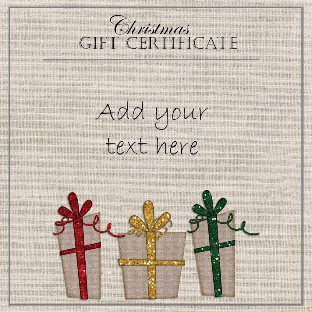 Free Christmas Gift Certificate Template Customize 