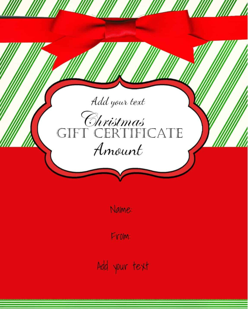 Free Christmas Gift Certificate Template Customize 