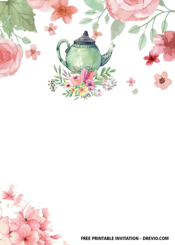 FREE Floral Tea Party Invitation Templates Tea Party 