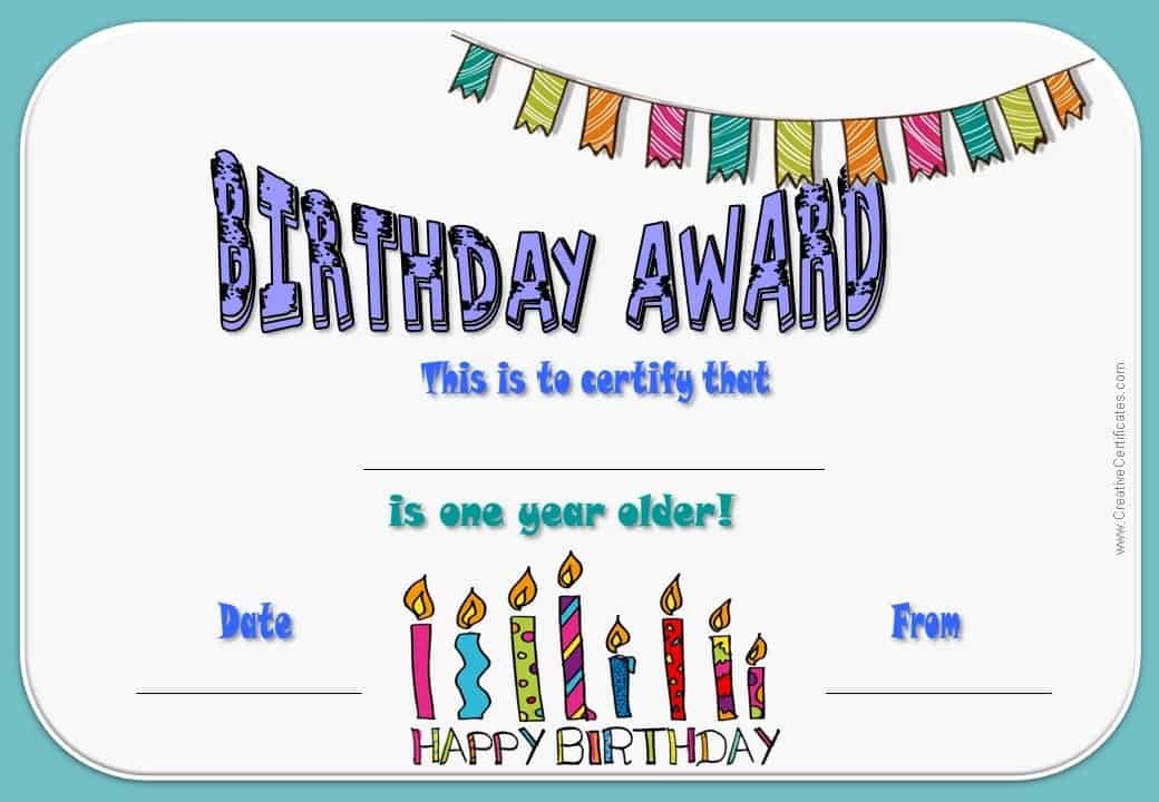 Free Happy Birthday Certificate Template Customize Online