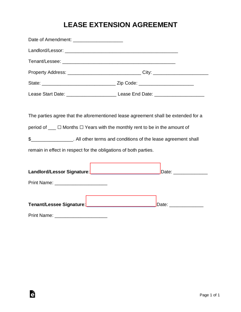Printable Lease Extension Form NewFreePrintable printable-lease-extension-form-newfreeprintable