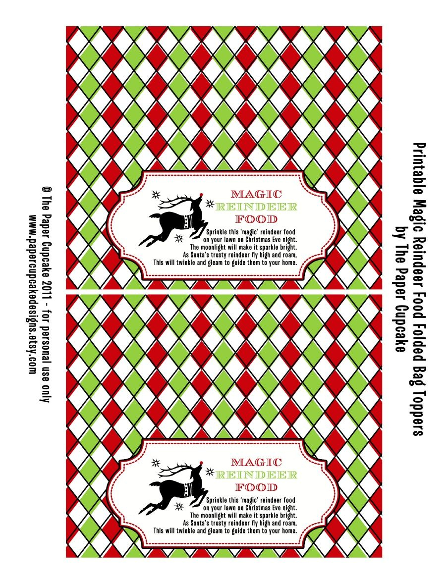 Free Magic Reindeer Food Bag Topper Tag From The Paper 