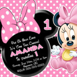 FREE Minnie Mouse First Birthday Invitations Printable
