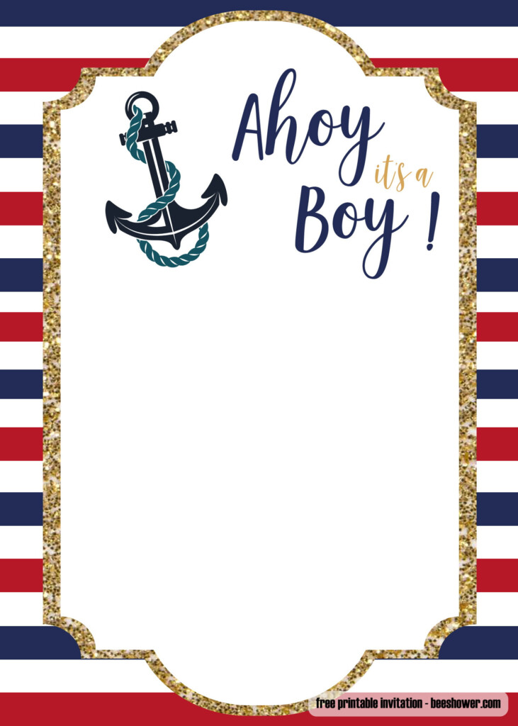 FREE Nautical Baby Shower Invitations Templates Download 