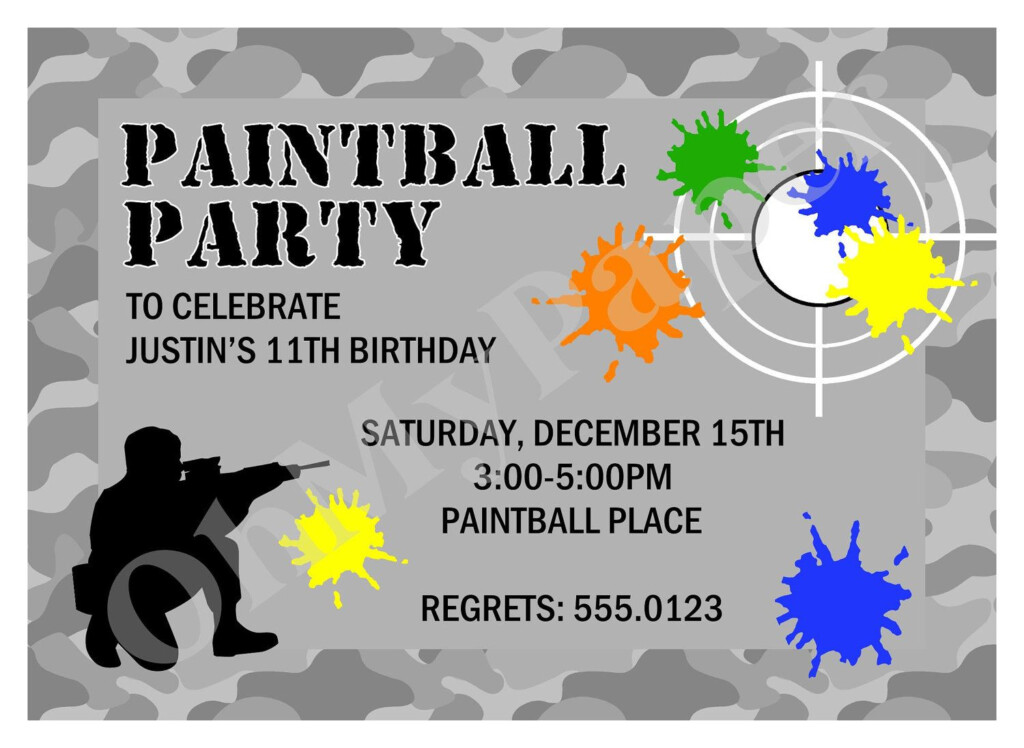 Free Paintball Party Invitation Template Paintball Party 