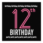 FREE Printable 12 Year Old Birthday Invitations Download