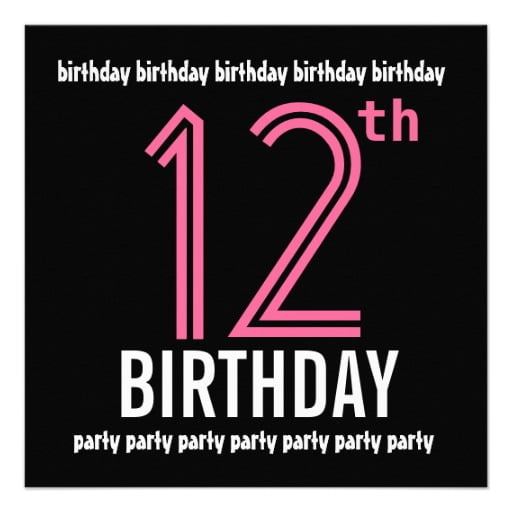 FREE Printable 12 Year Old Birthday Invitations Download 