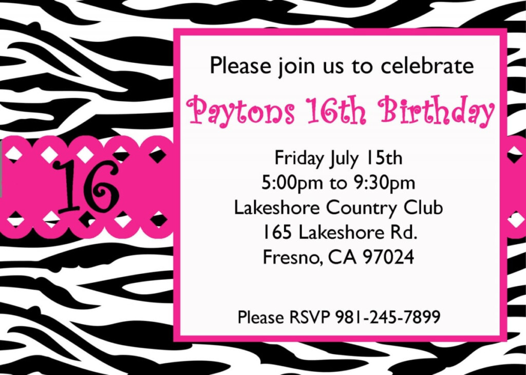 Free Printable 16th Birthday Invitations