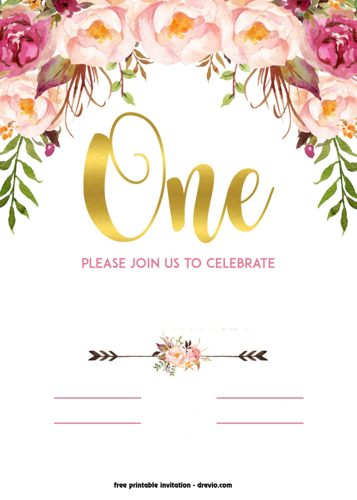 FREE Printable 1st Birthday Invitation Vintage Style 