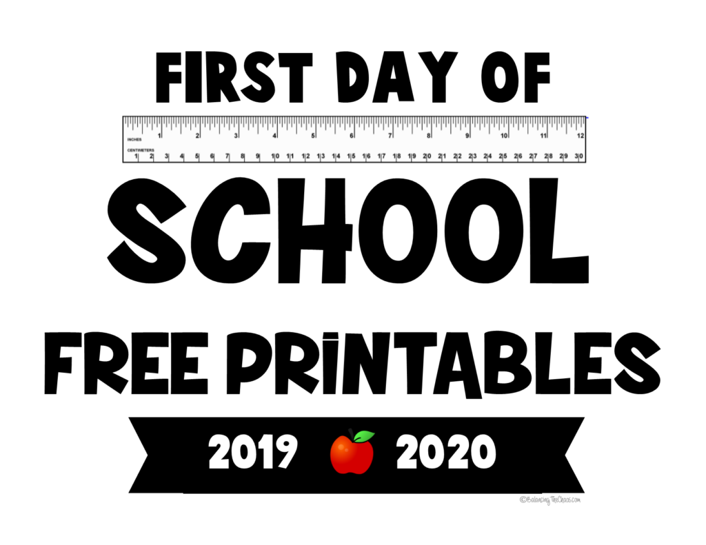 FREE PRINTABLE 2019 2020 First Day Of School Signs 