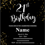 FREE Printable 21st Birthday Invitations Templates Party