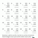 Free Printable Addition Worksheets 3 Digits