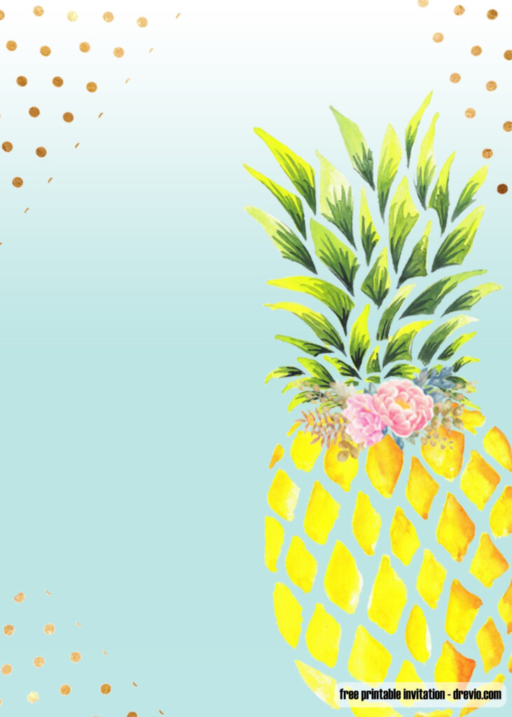 FREE Printable Aloha Pineapple Birthday Invitation 