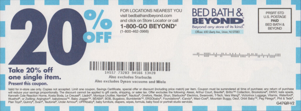 Free Printable Bed Bath And Beyond 20 Off Coupon Free 