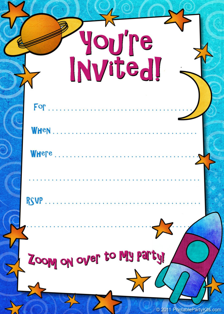 Free Printable Boys Birthday Party Invitations Kids 