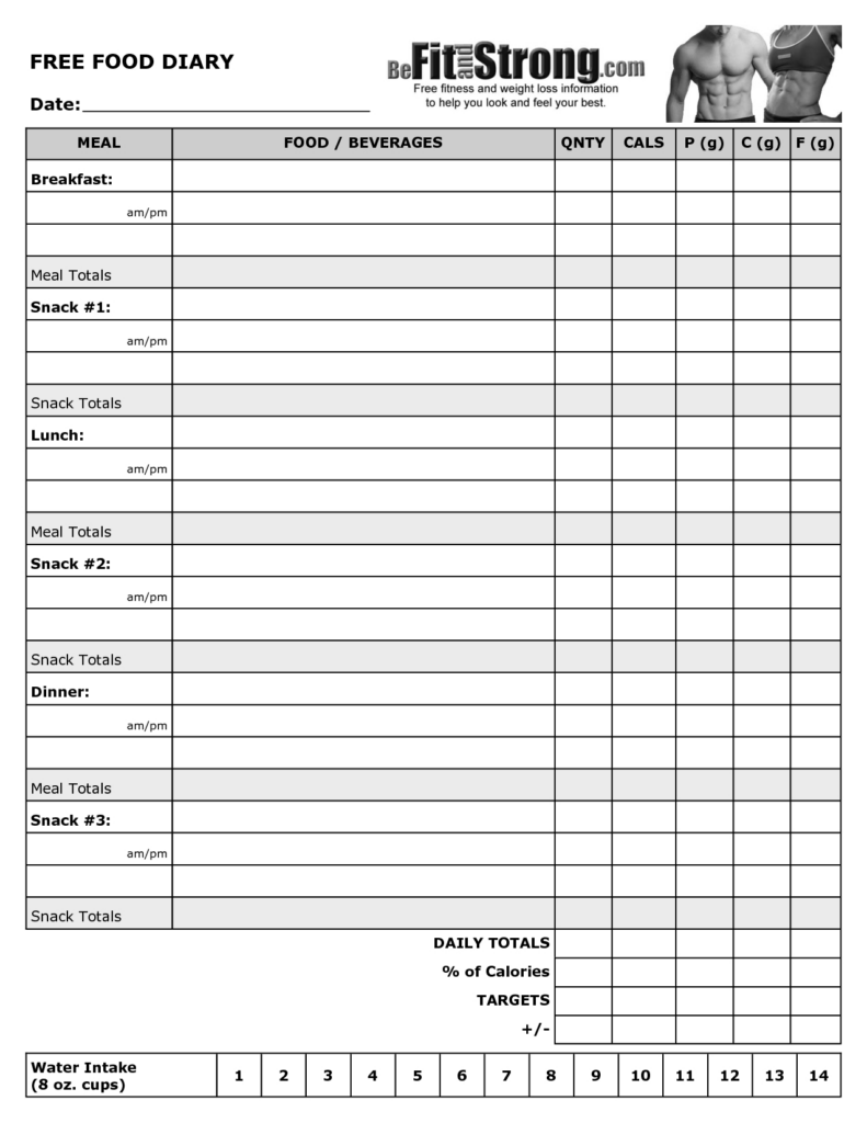 Free Printable Calorie Counter Worksheet Printable 