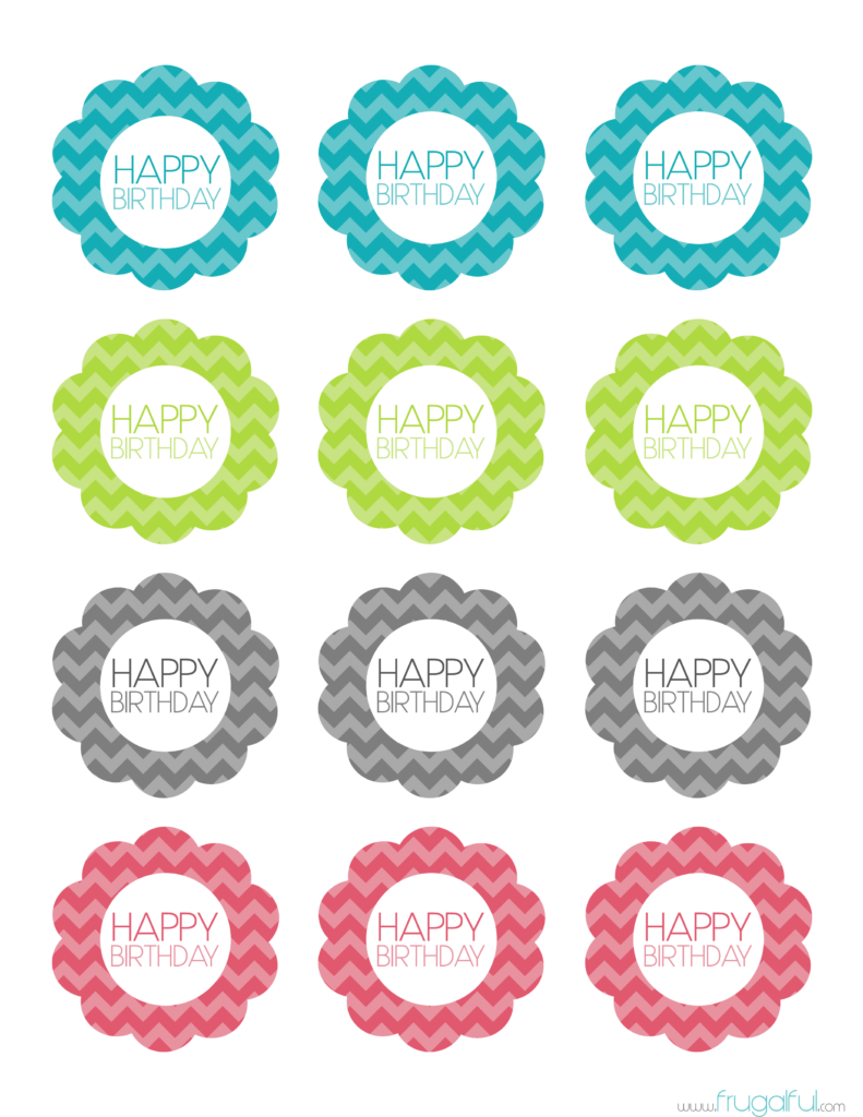 Free Printable Chevron Birthday Cupcake Topper Frugalful 