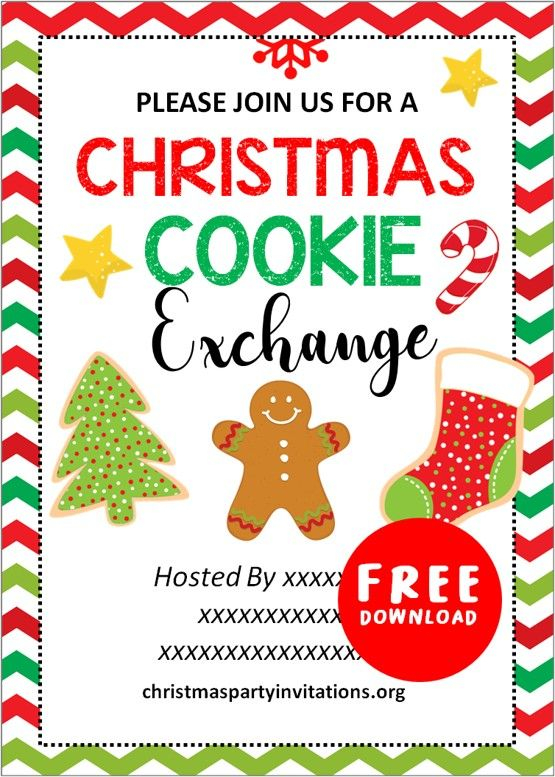 Free Printable Christmas Cookie Exchange Invitations 