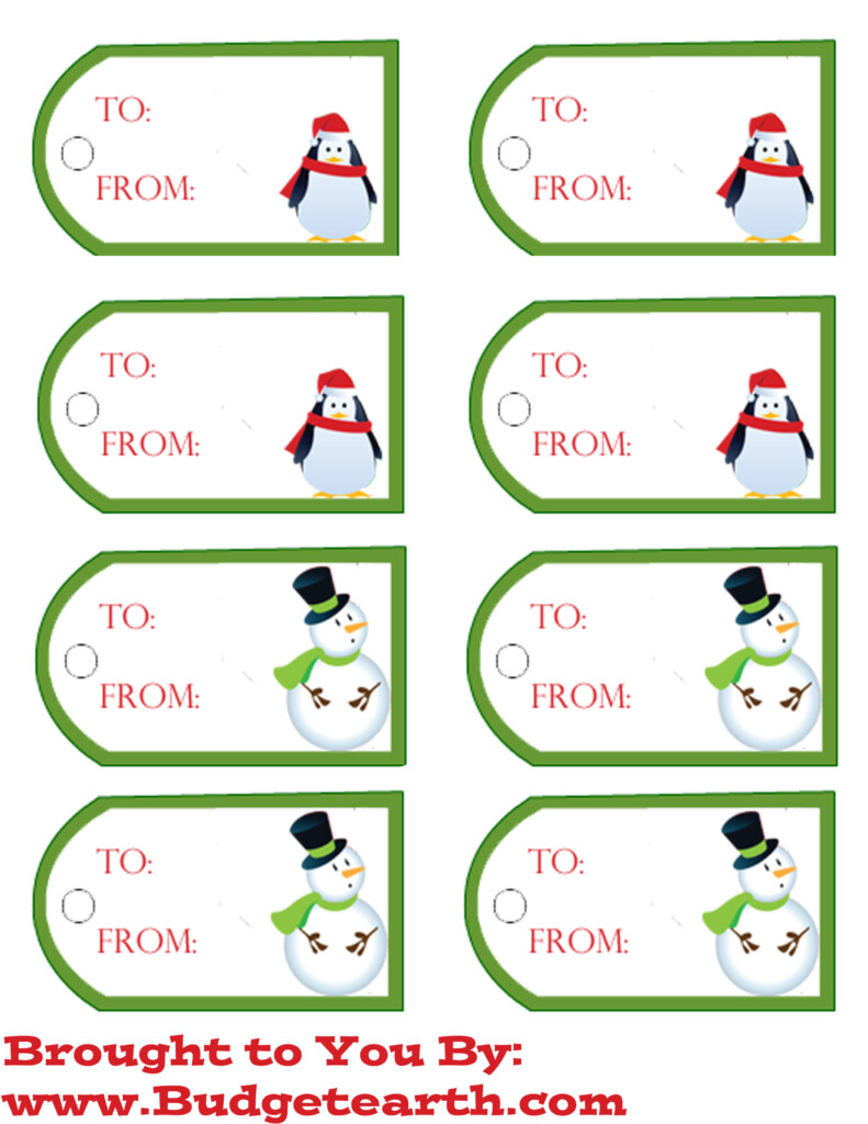 Free Printable Christmas Gift Tags Budget Earth