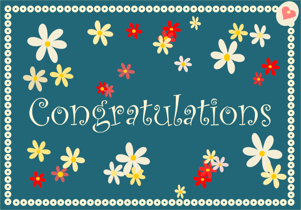 Free Printable Congratulations Cards In Retro Colors 