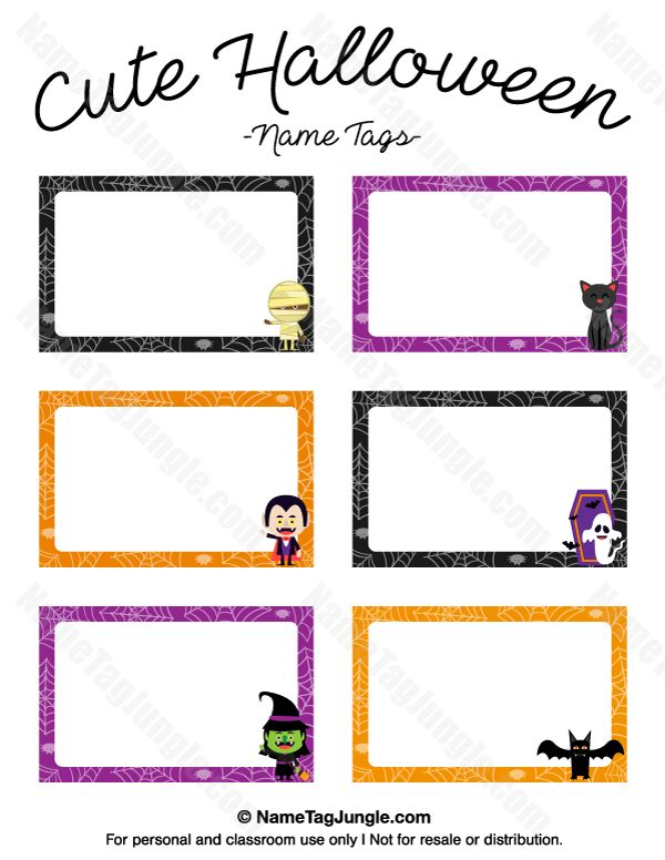 Free Printable Cute Halloween Name Tags The Template Can 