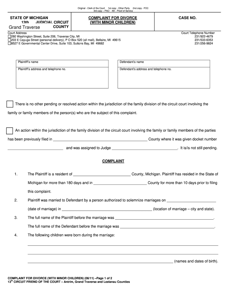 Free Printable Divorce Forms Michigan TUTORE ORG 
