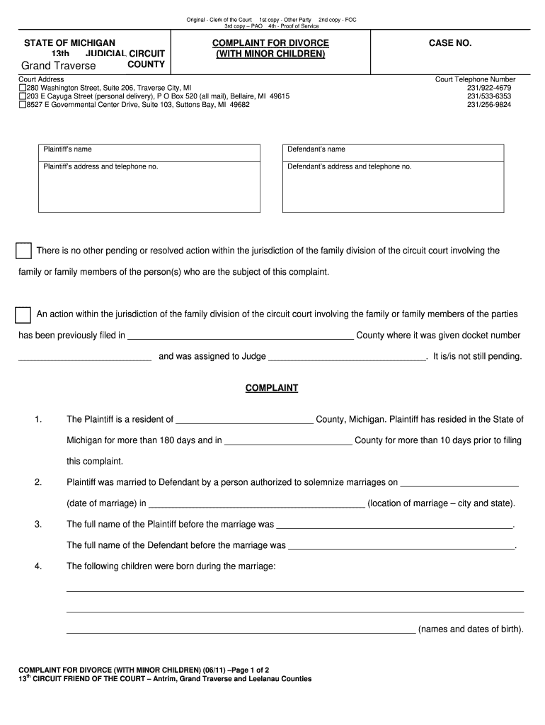 Free Printable Divorce Forms Michigan TUTORE ORG