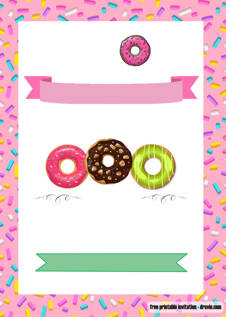 FREE Printable Donuts Invitation Templates Candyland 