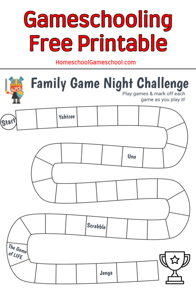 Free Printable Family Game Night Challenge Gameschool 