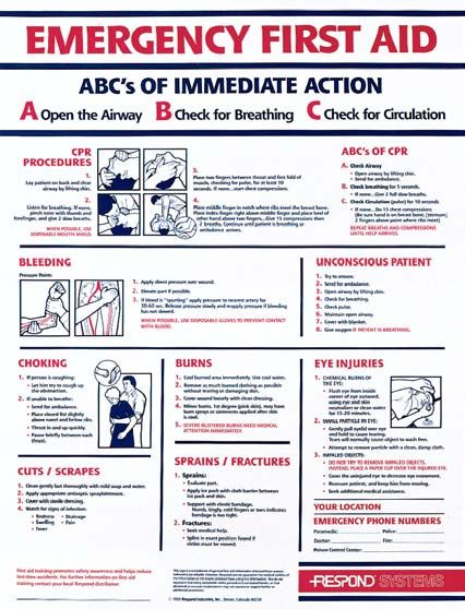 Free Printable First Aid Guide First Aid Poster First 