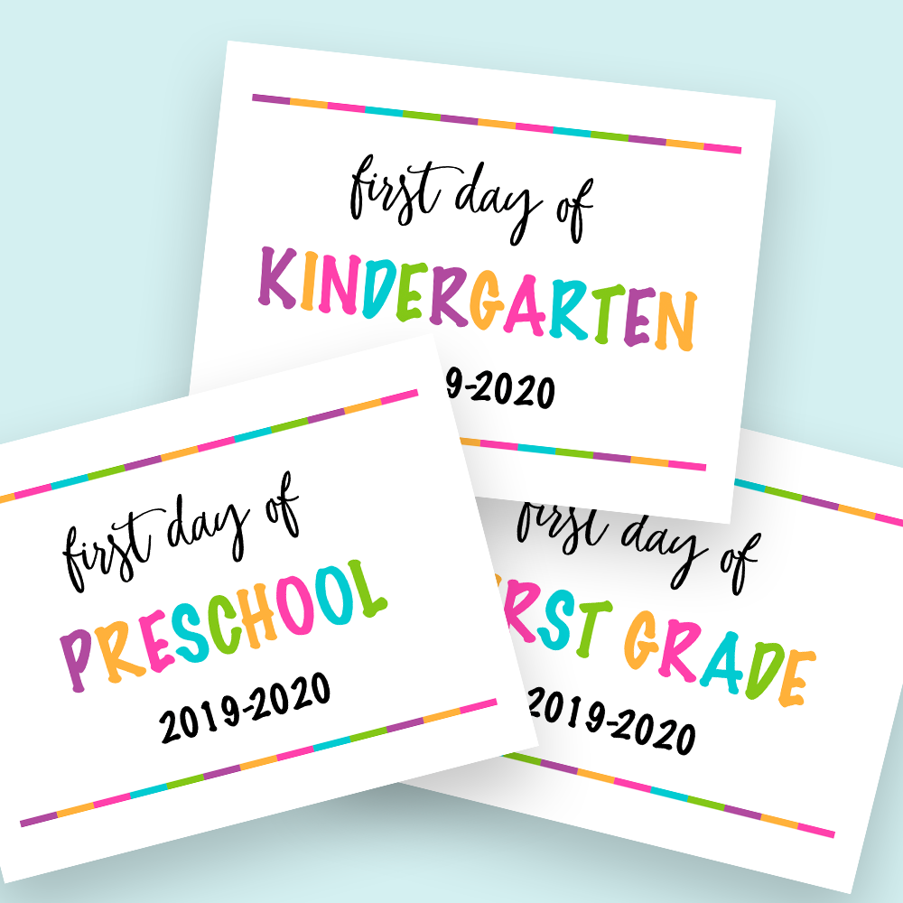 Free Printable First Day Of School Signs 2020 2021 