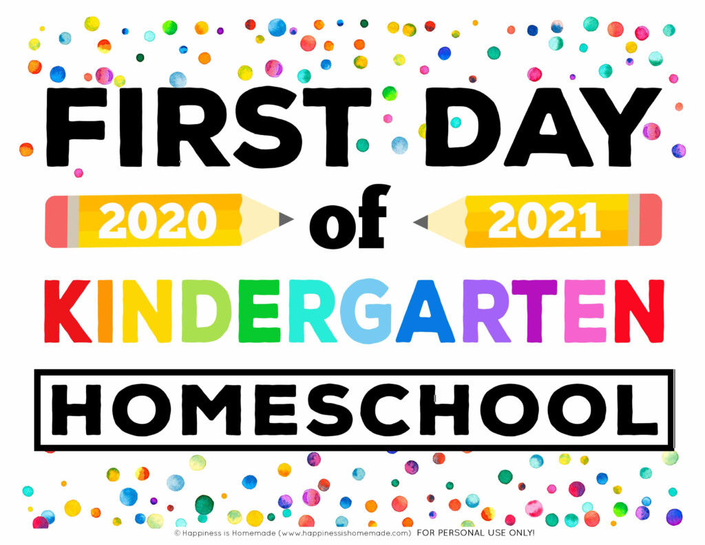 Free Printable First Day Of School Signs 2020 Happiness 