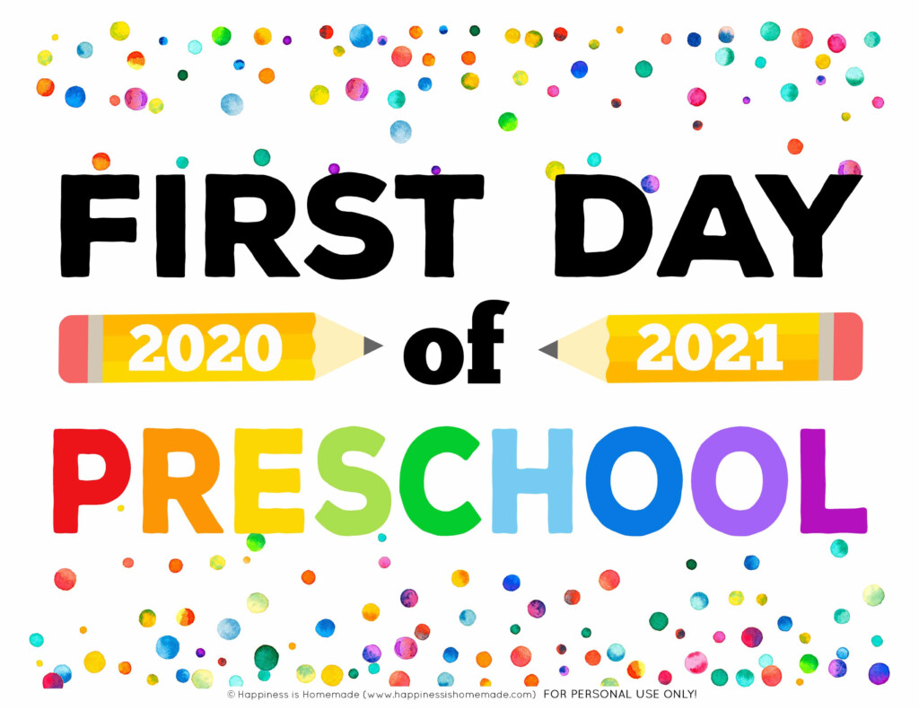 Free Printable First Day Of School Signs 2020 Happiness 