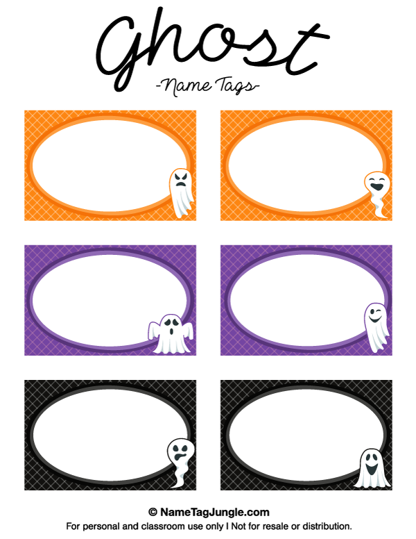 Free Printable Ghost Name Tags The Template Can Also Be 