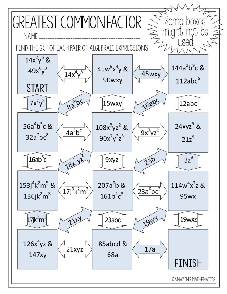 Free Printable Greatest Common Factor Worksheets Free 