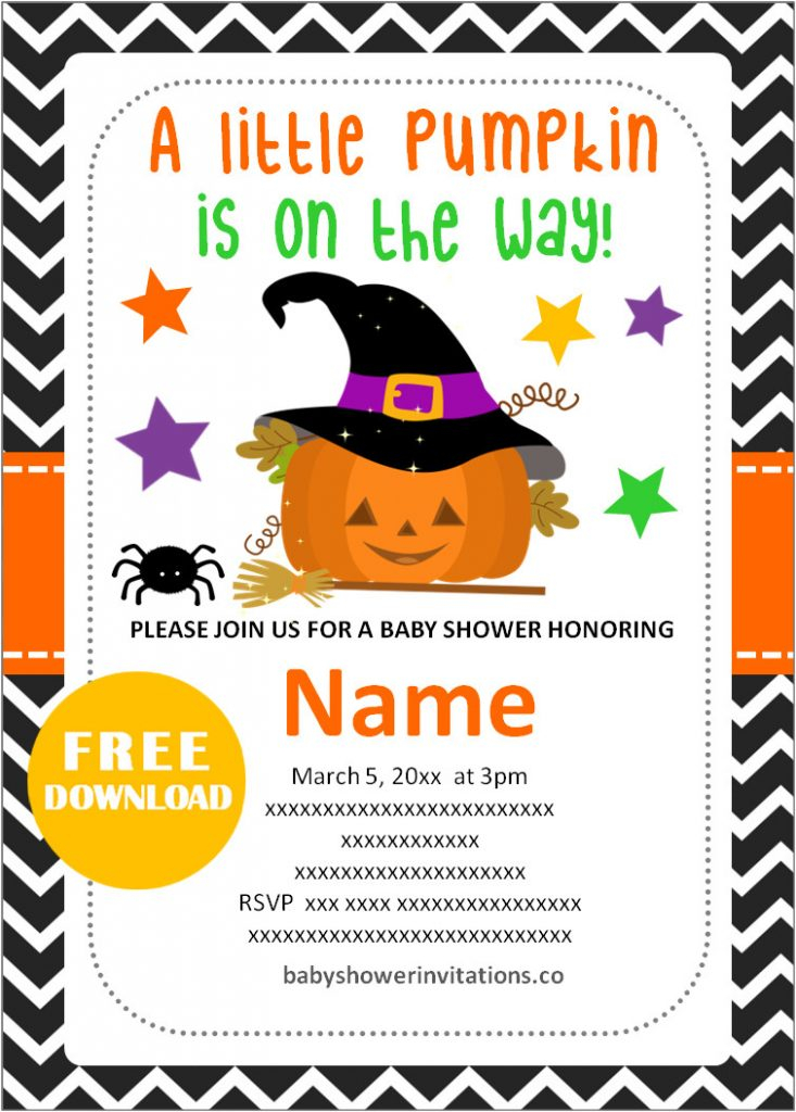 Free Printable Halloween Baby Shower Invitations Templates 