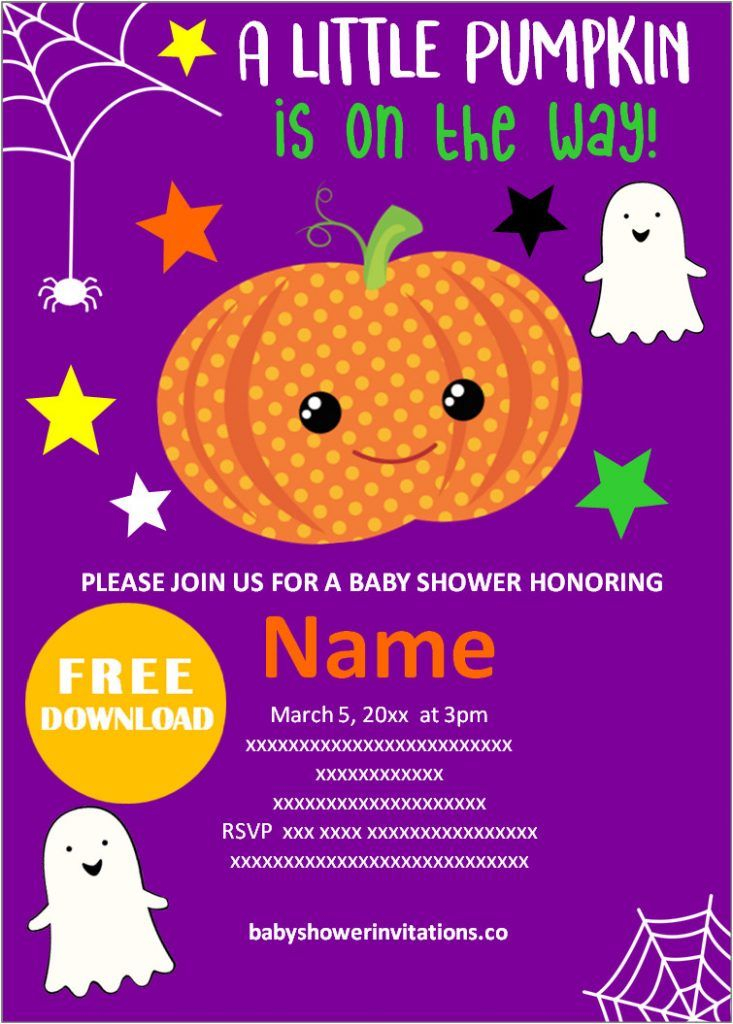 Free Printable Halloween Baby Shower Invitations Templates 