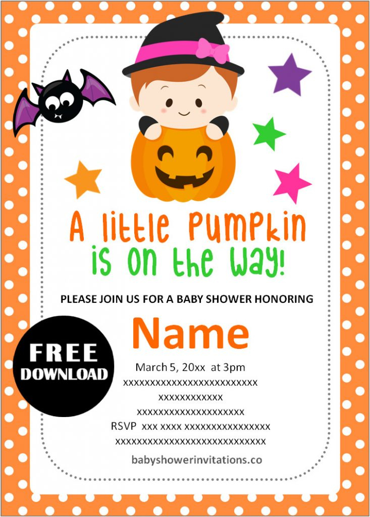 Free Printable Halloween Baby Shower Invitations Templates 