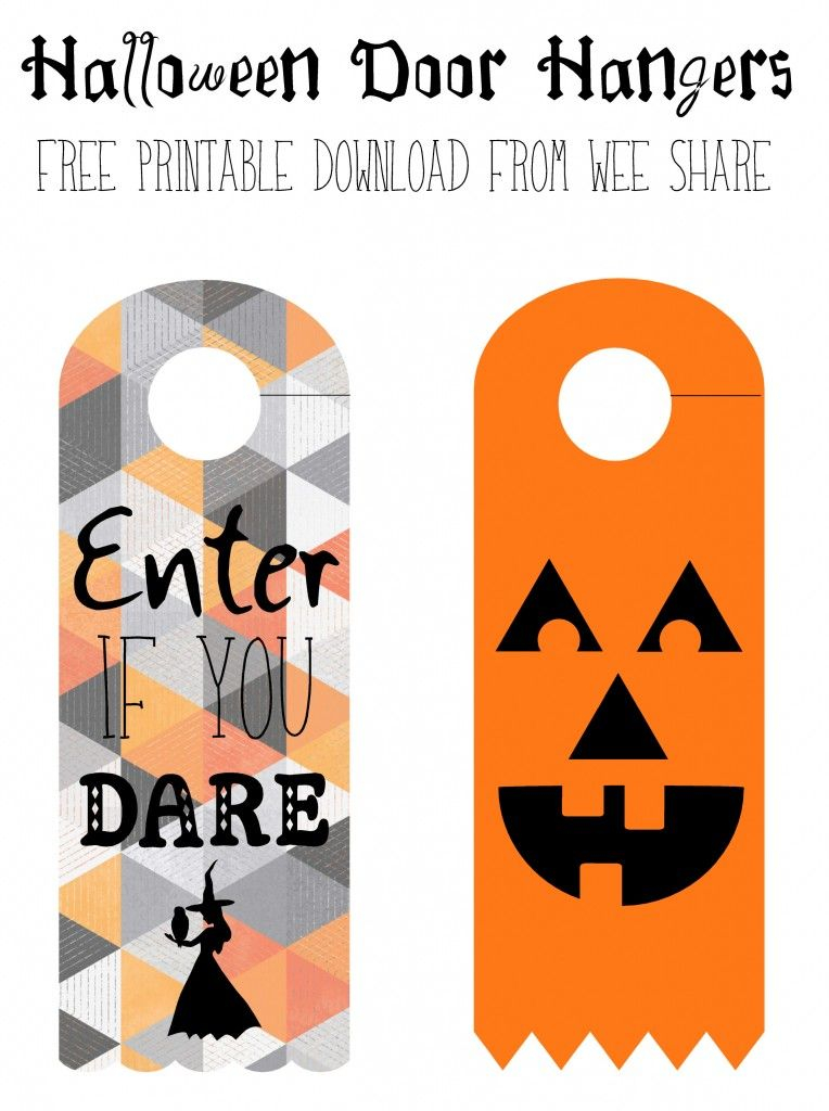 FREE Printable Halloween Door Hangers Manualidades 