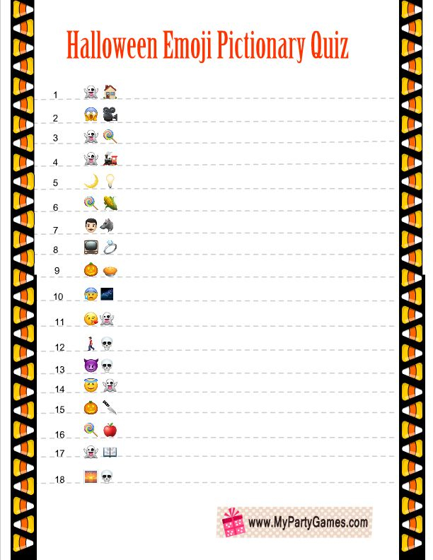 Free Printable Halloween Emoji Pictionary Quiz Halloween 