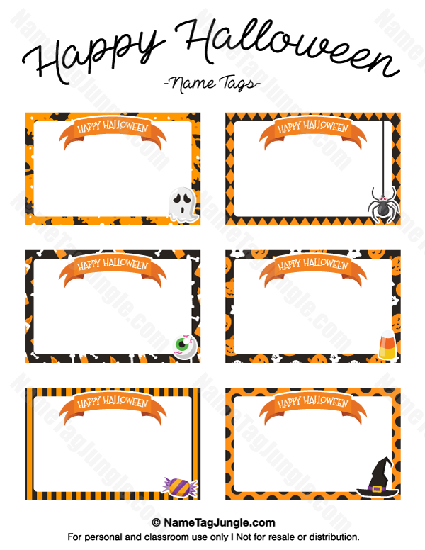 Free Printable Happy Halloween Name Tags The Template 