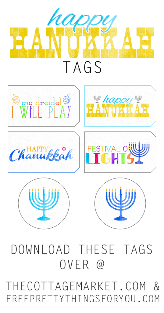 Free Printable Happy Hanukkah Gift Tags The Cottage Market