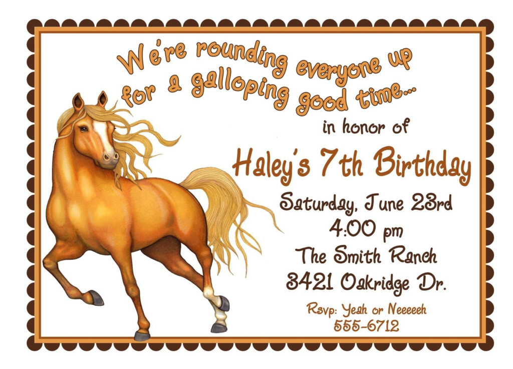 Free Printable Horse Birthday Invitations Invitations 