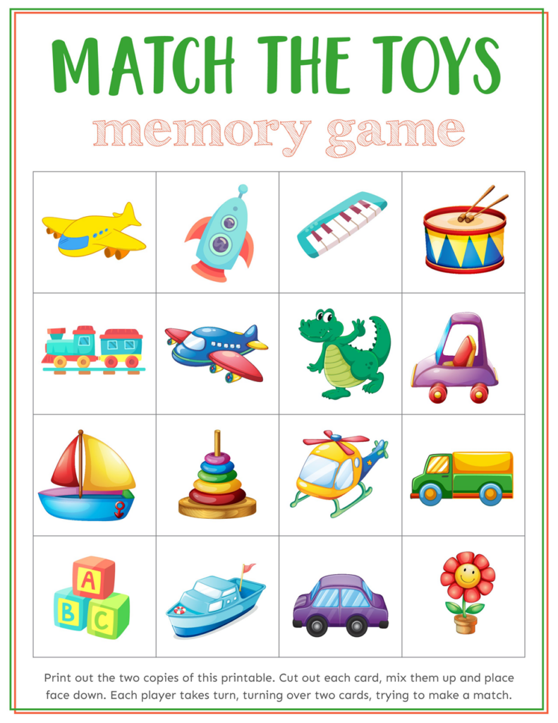 Printable Memory Game For Kids