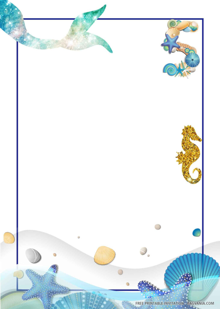  FREE PRINTABLE Mermaid Birthday Invitation Templates 