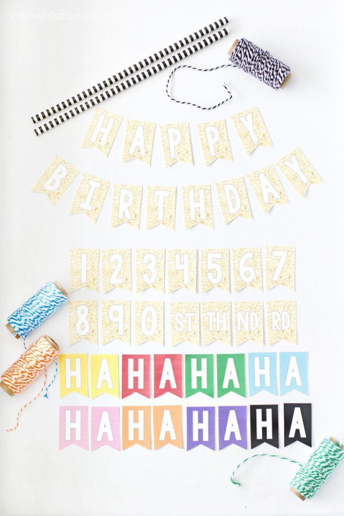 Free Printable Mini Birthday Bunting Happy Birthday 