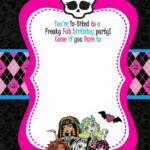 FREE Printable Monster High Birthday Invitations Monster