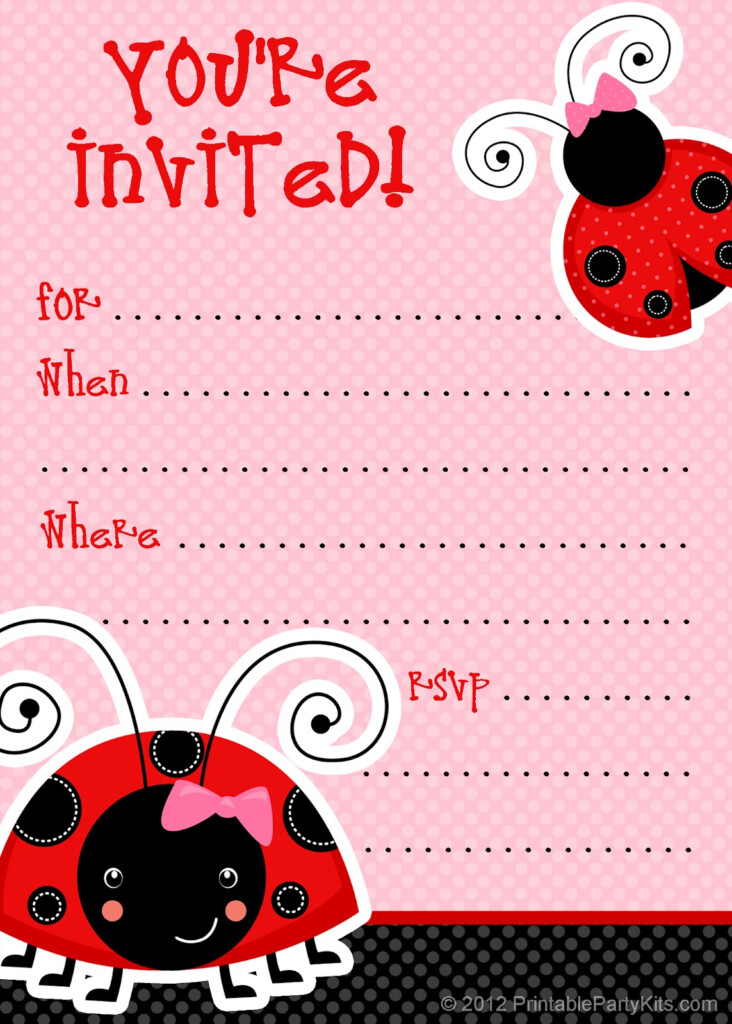 Free Printable Party Invitations Free Ladybug Invite Template